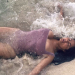 Salma Hayek Sexy Purple Swimsuit