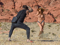 Demi Rose Topless Redrock Canyon Nevada Photoshoot