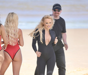 Pamela Anderson Sexy Wetsuit Candids