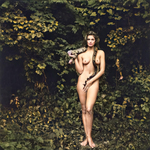 Cindy Crawford Nude Snake Colorized